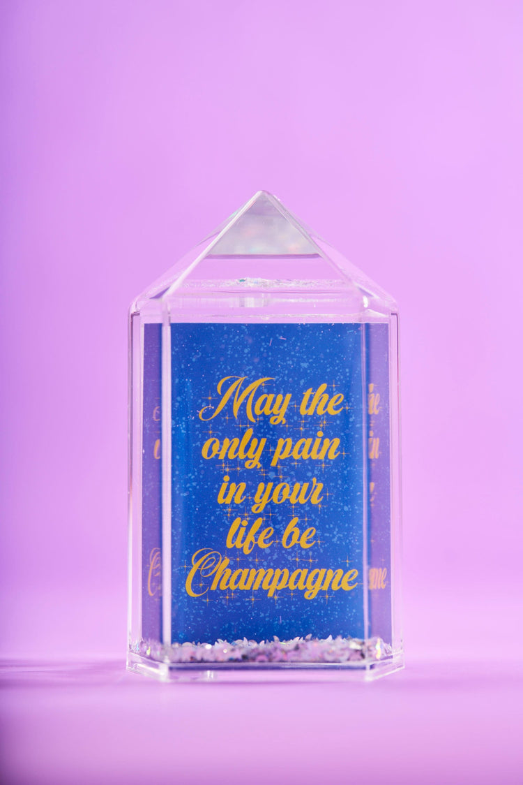 May the only pain in your life be Champagne Snow Globe