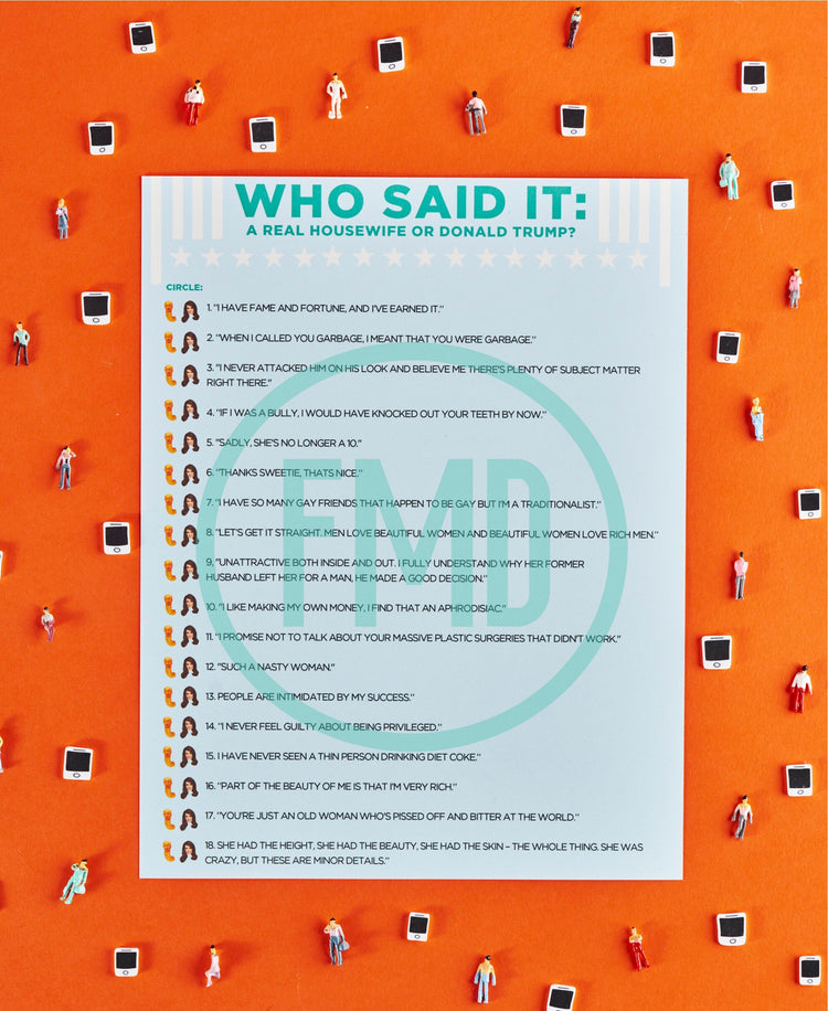 Real Housewives Printable Party Games