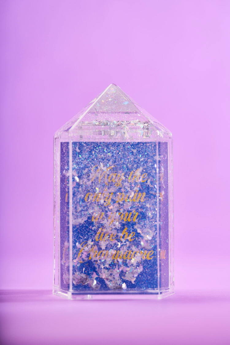May the only pain in your life be Champagne Snow Globe