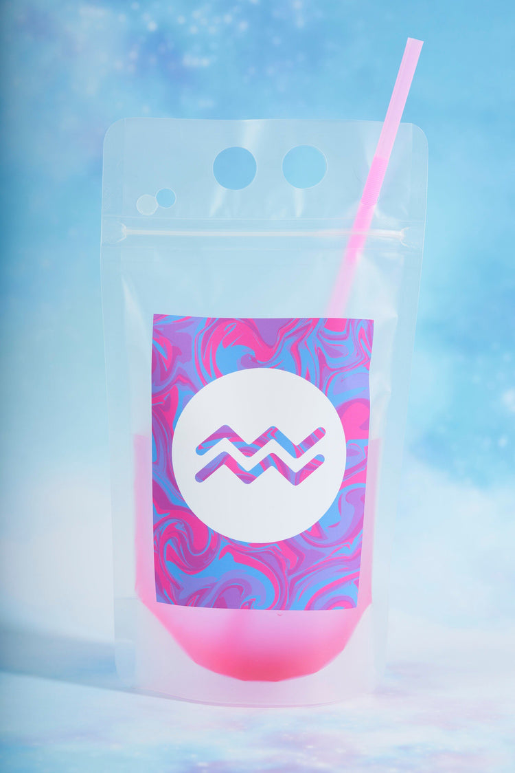 Aquarius Zodiac Drink Pouch Set