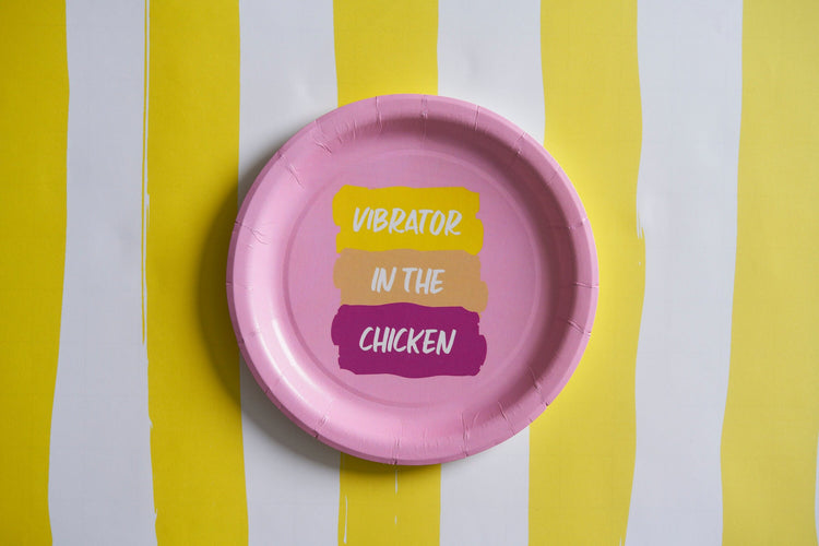 Vibrator In The Chicken Paper Plate Set