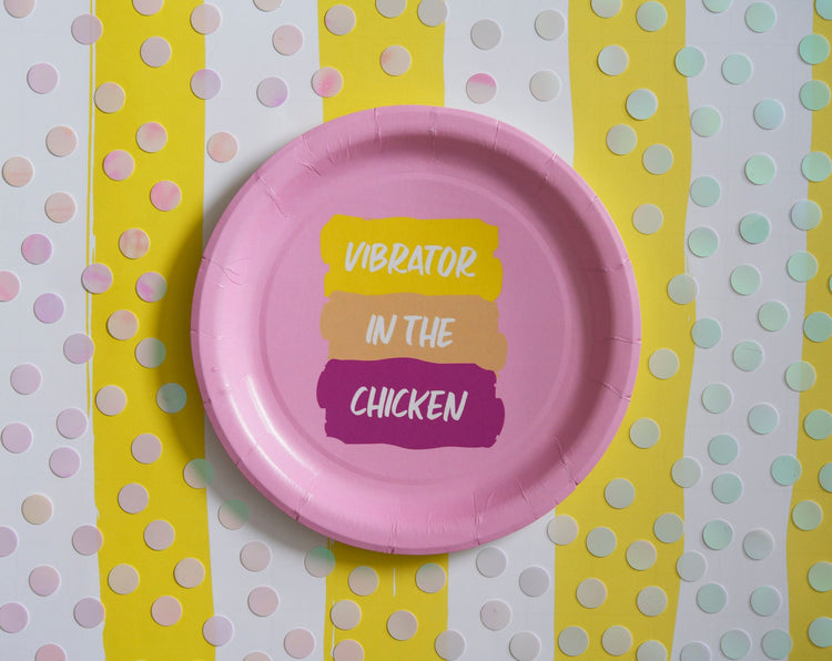 Vibrator In The Chicken Paper Plate Set
