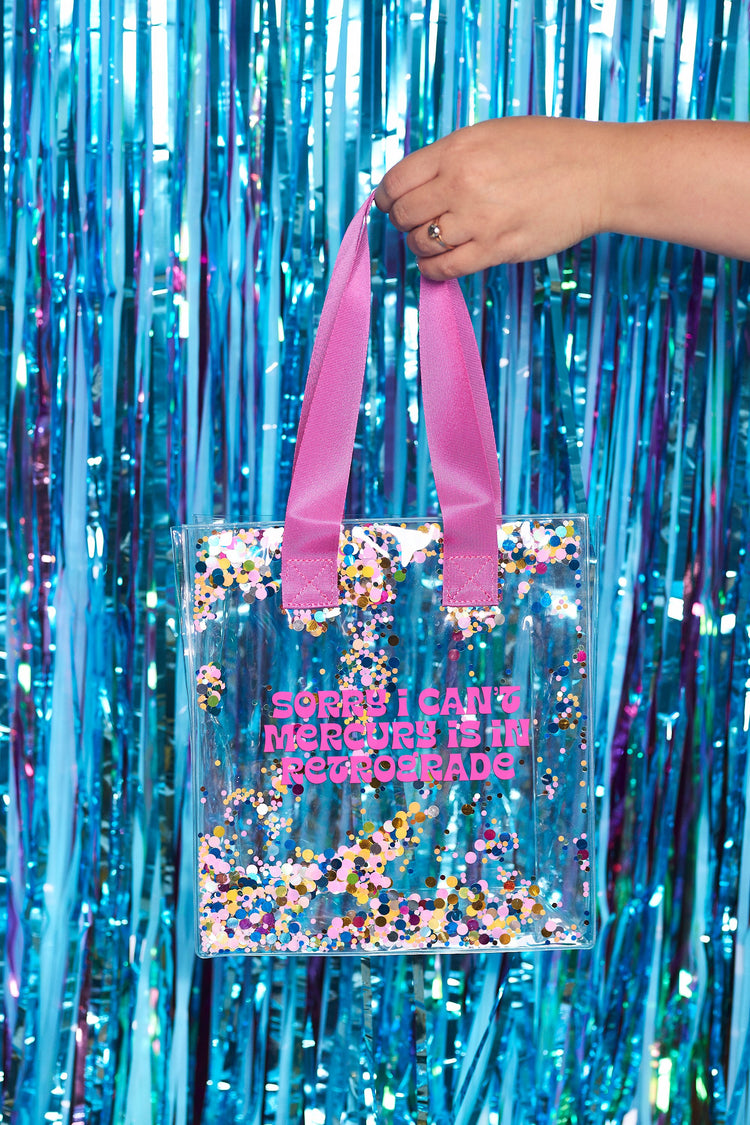 Mercury in Retrograde Glitter Tote