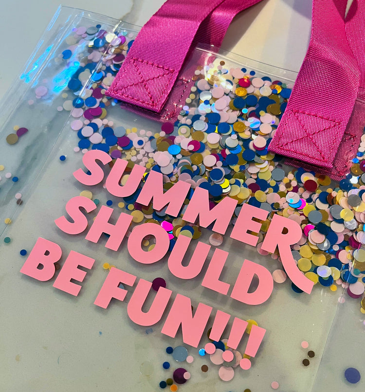 Summer Should Be Fun Glitter Mini Tote