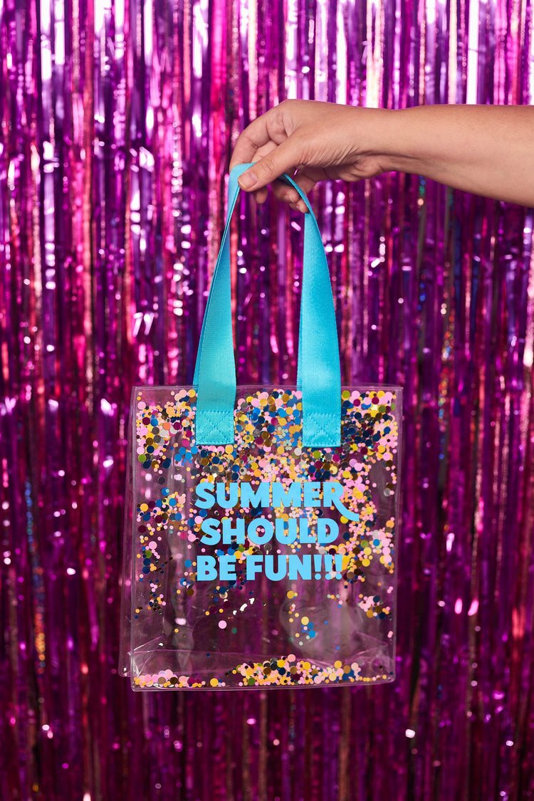 Summer Should Be Fun Glitter Mini Tote
