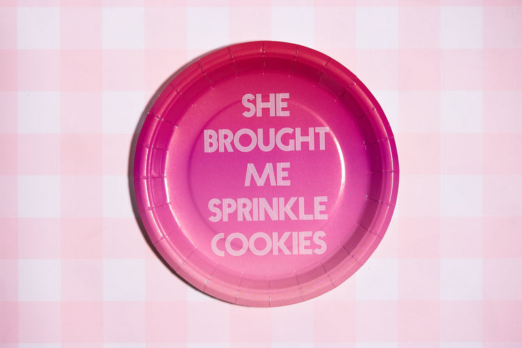 She Brought Me Sprinkle Cookies Paper Plate Set