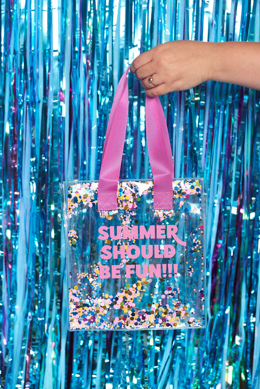 Summer Should Be Fun Glitter Mini Tote